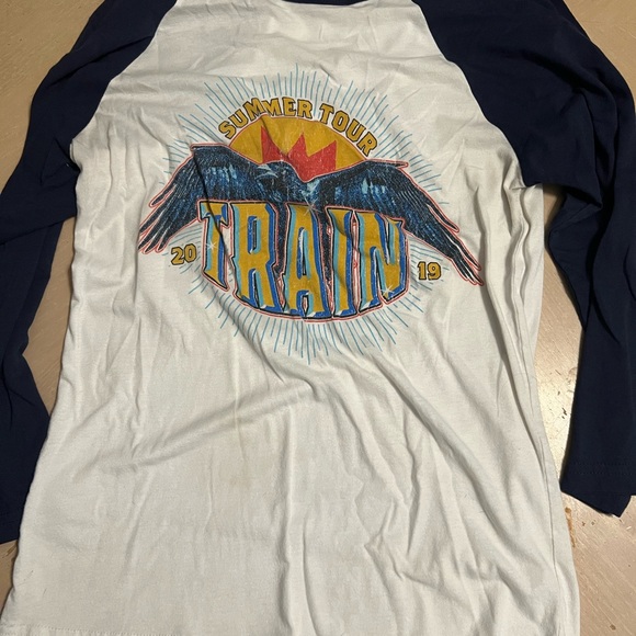 Bella Canvas Navy and White Long Sleeve Tee - Picture 2 of 4